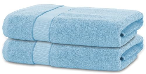 BANANALU 2 Badetücher 70x140 cm 100% Baumwolle Badetuch Duschtuch Placid Blue