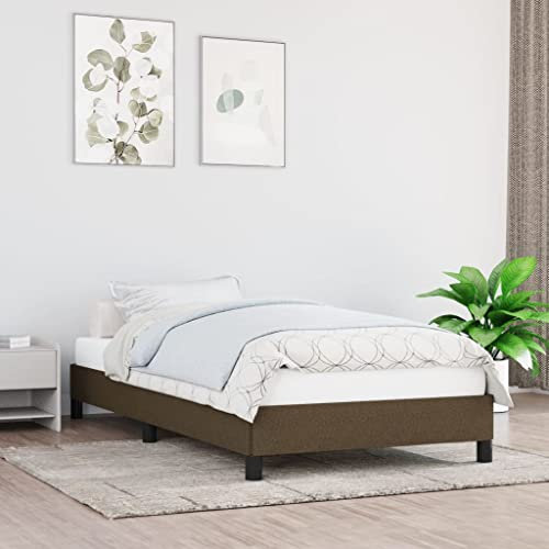 Juroupi Bettgestell Lattenrost Betten Bett Bed Frame Bedrahmen Dunkelbraun 80x200 cm Stoff