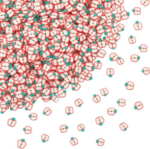 SUNNYCLUE 100 G 3D Fruit Nail Art Slices Polymer Clay Decorations Ice Cream Flatbacks Red Apples Sprinkles Embellishment Slice Charm Filler for Jewellery Making Scrapbook Phone Case Nail Art DIY Craft