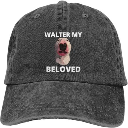 QIYAEUA Lustiger Bullterrier Hund Denim Cap Erwachsene Western verstellbare Hüte für Teenager alle Jahreszeiten Einheitsgröße Druck im Freien