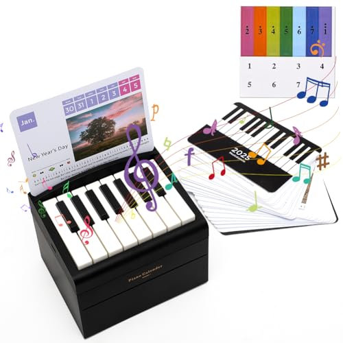 DASIAUTOEM Sänger Taylor Klavierkalender 2025,3D Mini Kalender Klavierkalender 2025,Spielbarer Klavier Tischkalende 27 Musikkalenderkarten Musikliebhaber Fans Freunde Weihnachten Geburtstagsgeschenk