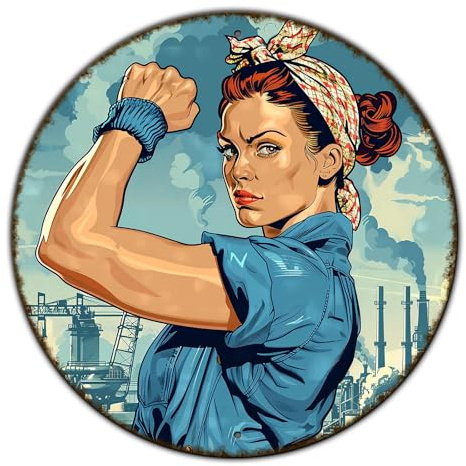 GJXFTPTTBD Metall-Blechschild mit Aufschrift We Can Do It, Retro-Design, Wandkunst, Kneipe, Bar, Dekoration, 20,3 x 20,3 cm
