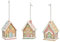 Christbaumschmuck LEBKUCHENHAUS witziger Weihnachts-Hänger Tannenbaum-Anhänger lustig & bunt Weihnachtsschmuck Anhänger Weihnachts-Deko in rosa, Mint & Glitzer - Inhalt 3 Stück