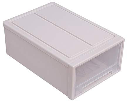 Transparente stapelbare Kommode, Organizer für Kleiderschrank, Badezimmer, Aufbewahrung (8 l, Beige)
