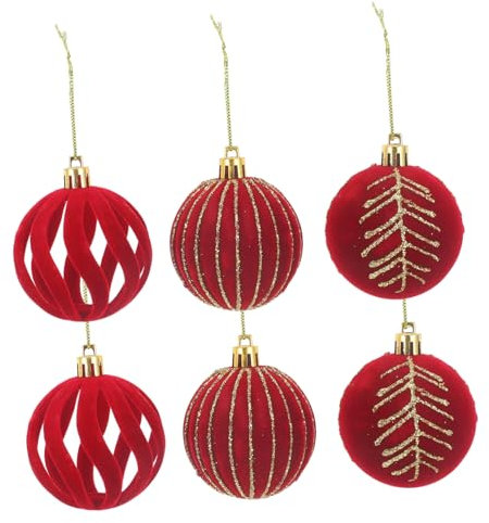 Cabilock Weihnachtsschmuck Weihnachtsbaum Hängende Dekore 6er Beflockung Hotel/einkaufszentrum