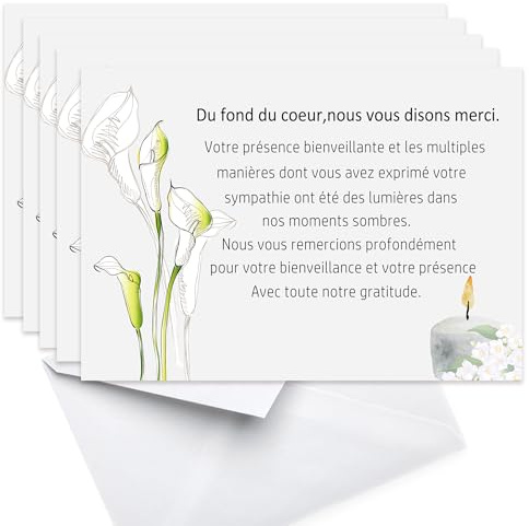 50 Stück - Danksagungskarten - Trauerkarten - Trauerkarten - Trauertod - Beerdigung - 50 Karten mit 50 Umschlägen - Grabzeremonie Karten - Natürliche Nüchternheit Hochwertiges mattes Papier DIN A6