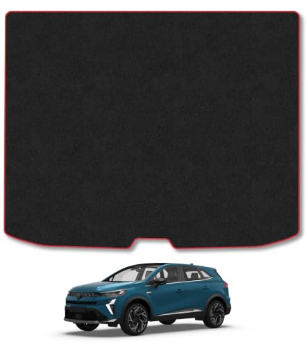 Renault Symbioz (2024+) [Full Hybrid] Carpet Boot Mat | Red Edge Trim Tailored Fit Boot Liner Full Coverage Protection Accessories Easy Clean Anti Slip Made in the UK