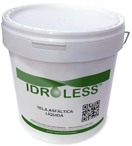 Tela Asfáltica Líquida Idroless (5kg) - Membrana elástica impermeabilizante. Ideal para el sellado de lámina anti radón, reparación de grietas...