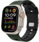 TiMOVO Banda sportiva Compatibile con Banda per Apple Watch 49mm 46/45/44/42mm per donne uomini, cinturino in silicone per iWatch Ultra 2/Ultra/Series 10/9/8/7/6/5/4/3/2/1/SE 2/SE, Verde Scuro&Nero