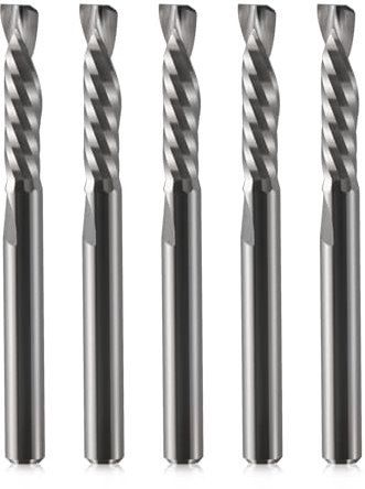 EU_HOZLY 1 fresa de corte en espiral UP&DOWN Bit Router Bit 4 mm, vástago de 4 mm, longitud de corte de 17 mm, longitud total de 45 mm, fresa para trabajar la madera, 5 unidades (4 x 17 x 45)