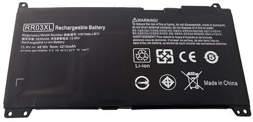 RR03XL Batterie pour HP ProBook 430 440 450 455 470 G4 G5, Mobile Thin Client MT20 MT21 MT31, HSTNN-PB6W HSTNN-LB7I HSTNN-LB71 HSTNN-UB7C I74C 851610-850 851477-421 851477-541 851477-831 RR03048XL