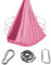 Yoga Sensory Swing Set, Aerial Hammock, Inversion Swing Sling Hammock with Hammock Ceiling Mount for Indoor Outdoor(Rosa)