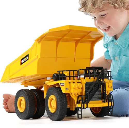 SHINESIGNAL Bagger Spielzeug, 1/50 Kinder 2-in-1 Modell (Dump LKW, Maßstab 1:50)