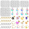 4 PCS Resin Moulds Jewelry, Heart Moon Butterfly Stud Earrings Mould, UV Silicone Jewelry Molds for Resin Various Shapes Suitable for Jewelry, Earrings, Rings DIY