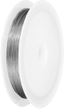 PATIKIL 66FT (20m) 0.012inch (0.3mm) 7-Strand Bead String Wire, Stainless Steel Nylon Coated Bead Cord Stringing Wire for Jewelry Bracelet Beading Making, Silver