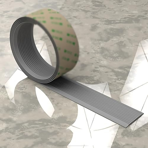 KUKIXKK Treppenkantenprofil PVC Stufenkantenprofil Safety Kantenschutz Selbstklebend Treppenprofil, PVC Kunststoff Antirutsch-Profil für Treppenkanten, Breite: 6cm(Blue-Gray,40m/1574.8in)