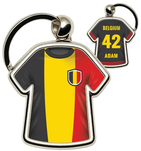 minifan Personalisierter Schlüsselanhänger Trikot Länder Look – mit Name & Nummer – Länderflagge Design, Fanartikel & Geschenkidee für Fans und Fußballfreunde -viele Länder verfügbar!