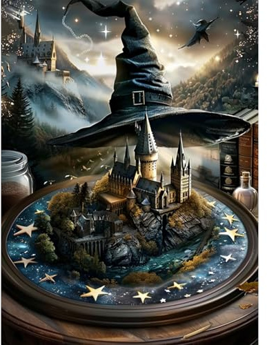 RICUVED 5D Diamond Painting Magie Burg Diamant Painting Bilder Diamond Art Erwachsene Full DIY Diamant Kunst Malerei Stickerei Set Kreuzstich 30x40cm
