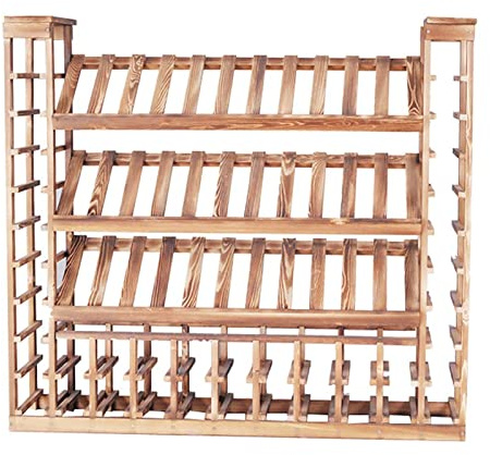 Weinflaschenregal – Boden-Weinkühler, Holzteilung, mobiles Display, freistehendes Weinregal für Zuhause/Bar/Theke, 120 x 30 x (L x B x H), stilvoll und funktional