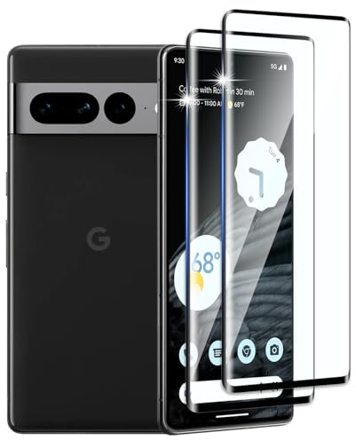 DXULWLM 2 Piezas Cristal Templado para Google Pixel 7 Pro,HD transparente,3D Cobertura Completa,Dureza 9H,Sin Burbujas,Anti-Arañazo Protector de Pantalla