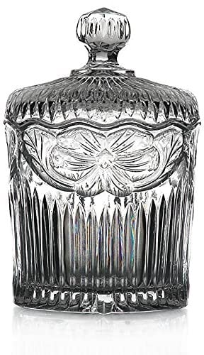 CRISTALICA Glasdose Bonboniere 20 cm, transparent, aus Bleikristall