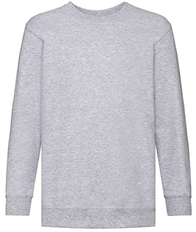 Fruit of the Loom Jungen Regular Fit Sweatshirt SS027B, Grau - Grey (Heather Grey), 5/6 Jahre (Herstellergröße: 104cm)
