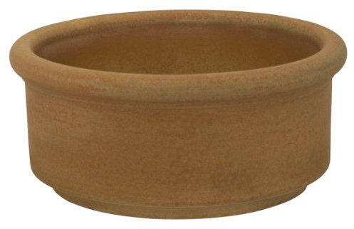K&K Keramik Bonsaischale rund 3 Liter Pflanzschale Halle, 25x11 cm robust, dickwandig, frostfest aus Steinzeug-Keramik (antik)