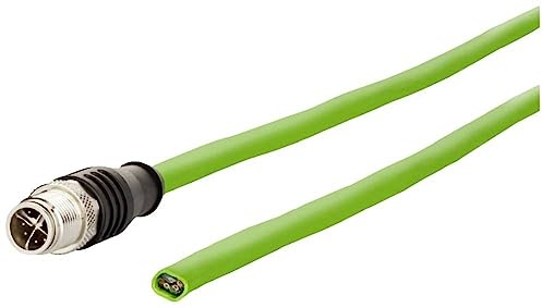 METZ CONNECT 142M2X10050 M12 Netzwerkkabel, Patchkabel CAT 6a S/FTP 5.00 m Grün PUR-Mantel, Säurebeständig, Ozonbeständ