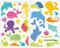 Samunshi® 34x Wandtattoo Comic Fische Set Wandbilder Kinderzimmer Deko Junge Wandtattoo Kinderzimmer Mädchen Wandsticker Kinderzimmer 2x 16x26cm