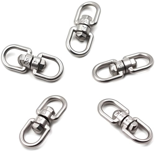 5 Doppelendige Swivel Eye Haken Bügel Ring Anschluss, 0,9 cm von 0,9 cm