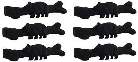 6 Piece Matte Black Forest Bear Cast Iron Drawer Pull Cabinet Knob Set