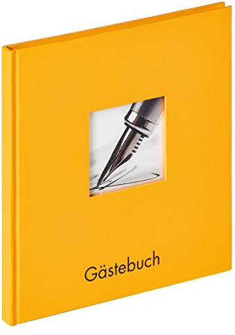 walther design Gästebuch maisgelb 23 x 25 cm mit Cover-Ausstanzung und Prägung, Fun GB-205-I