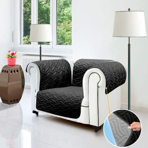 BEST DIRECT Sofa-Cover für Einzelsofa – 2 Sitze – 3 Sitze beidseitige Farbe (Schwarz/Grau/Braun/Beige), Stoff, schwarz/grau, Individuell