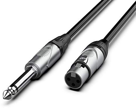Audibax Silver Cable XLR Hembra a Jack Mono 10 Metros Negro