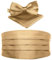 BomGuard Herren Kummerbund - Smoking 3er Set Schärpe Fliege Einstecktuch,champagner-gold
