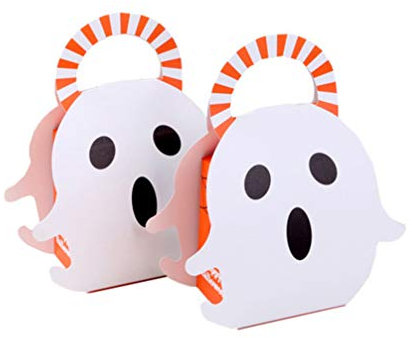 TOYANDONA 12 Stücke Halloween Tragetaschen Geist Tasche Papier Geschenktüte Geschenktasche Papiertüte Deko Süßigkeiten Tüten Beutel für Halloween Mitgebsel Partyartikel Scherzartikel