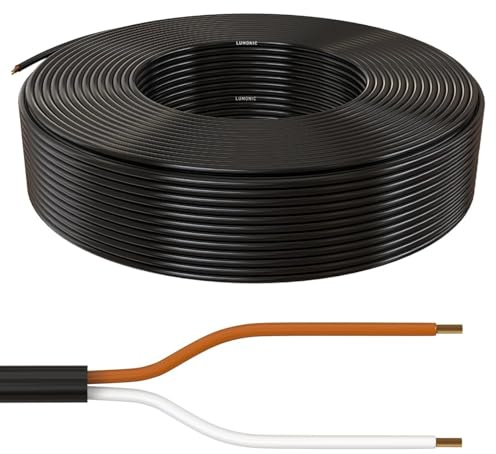 Lumonic 100m FLRYY Fahrzeugleitung 2x0,35mm² schwarz | 2-adrig | Anhängerkabel | mehradriges KFZ-Kabel | Öl- und Kraftstoffbeständig, flammwidrig | Niedervolt