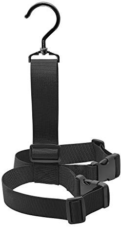 SAMSFX Angelhaken für Waterstiefel, verstellbarer Riemen zum Trocknen, Metallhaken, Schwarz