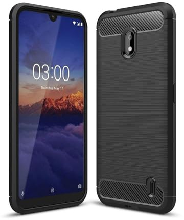 betterfon Carbon Handyhülle kompatibel mit Nokia 2.2 | Smartphone Case aus TPU-Silikon | Schwarz