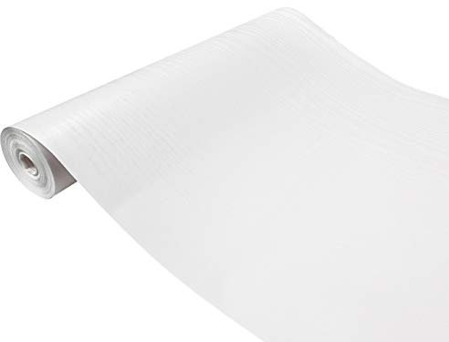 DecoMeister Vinilo Imitacion de Madera Papel Adhesivo Para Muebles Blanco Mate Autoadhesivo Lámina Decorativa Para Cocina Pared Puertas Para Forrar En Rollo Aspecto Madera 90 x 1500 cm
