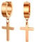 JewelryWe Schmuck Creolen Kreuz, Edelstahl Klassisches Kruzifix Ohrringe Ohrstecker Ohrhänger Ohr-Piercing für Herren Damen, Rosegold