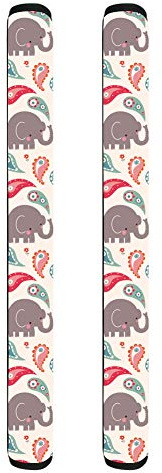 Showudesigns Elephant Refrigerator Door Handle Covers Beige Cute Animal Kitchen Appliance Ovens Door Handle Cover for Heat Keep Off Fingerprints,Liquid,Food Spot Soild