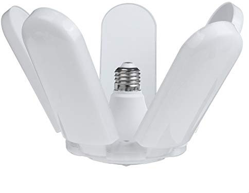 Lampes de garage à LED, plafonniers de garage à LED, 85W 20000LM, E27,6500K blanc froid avec 5 panneaux réglables, lampes de magasin à LED déformables pour garage entrepôt atelier sous-sol