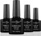CONTIGO Rubber Base Coat + Rubber Top Coat + No Wipe Top Coat + Matte Top Coat Set Nail Art DIY Gellack Soak Off UV-LED 4 x 7ml