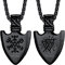 Richsteel Compas Vikingo Hacha Martillo Thor Colgante Nordico con Nudos Valknut, Color Negro