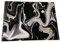Acense Tempered Glass Worktop Saver, Toughened Glass, Smooth Edges, Rounded Corners, Chopping Board, Non-Slip Rubber Feet, Multi-Purpose, Stain-Resistant 40 x 30 cm (Black Flow)