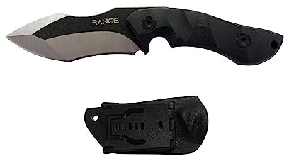Range HK07 couteau de bushcraft en acier inoxydable 420, 19.8 cm, lame de 9 cm x manche antidérapant de 10.8 cm G10