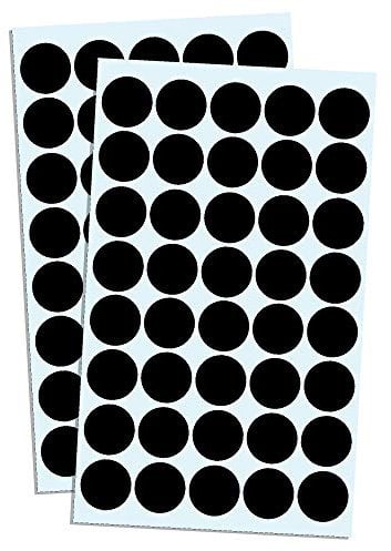 8000 Stück, 20mm Punktaufkleber Klebepunkte Aufkleber Etiketten Markierungspunkte Selbstklebende - Schwarz