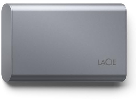LaCie Mobile SSD Secure 2To, 10Gops USB 3.1 Type C, PC Mac iPad & iPhone, Space Grey, Data Rescue Service (STKH2000800)