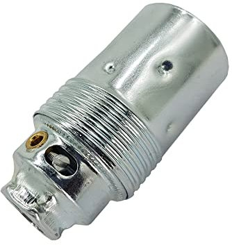 E14 Lampen Fassung Chrom Metall mit Glattmantel und ISO-Feingewinde M10x1 240V